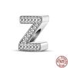 100% Real 925 Sterling Silver Letter Alphabet A-Z Charm Name Bead Fit  Bracelet Pendant Jewelry