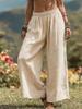 Women's Casual Solid Color Loose Cotton Linen Long Pants