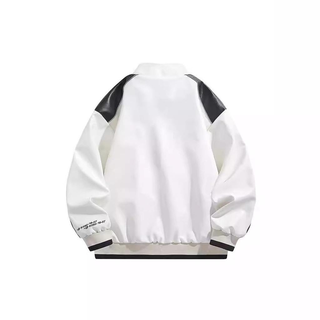 American PU Leather Jacket Men's Spring and Autumn Street Pilot Locomotive Jacket Top American Ruffian Jacket Men