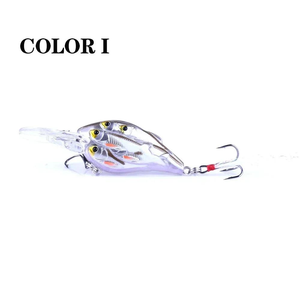 

Simulated Fish Bait with Feather Hook for Freshwater Sea Fishing Floating Mino Artificial Hard Bait 7.5cm 9g Sea Fishing Bait