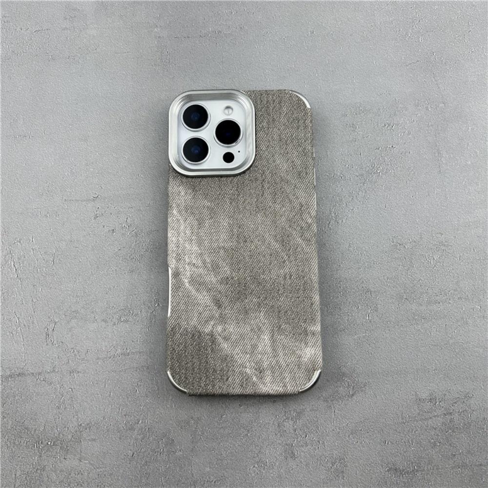 Candy Vintage Cowboy Stoff Hülle für iPhone 17 Air 16 15 14 13 12 Pro Max 11 Plus 17Pro Jeans Weicher Stoßfänger Galvanisierte Abdeckung