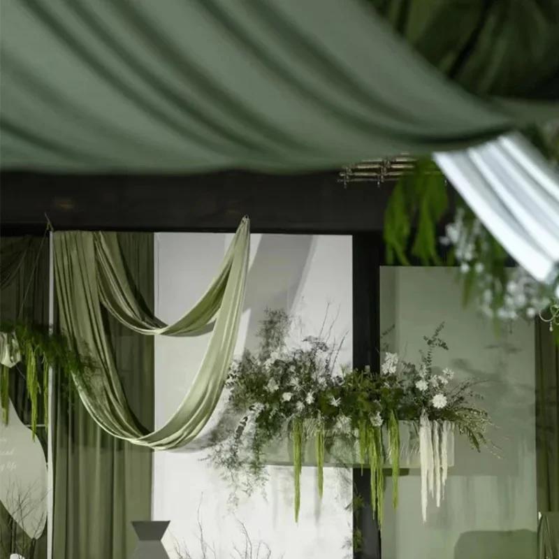 100x150cm Chiffon Fabric Clothing Wedding Decoration Avocado Green Sage Mint Yarn Layout Gauze DIY Home Deco Dress Material