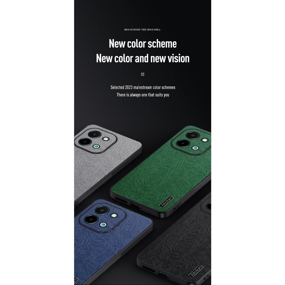 High-End Baummaserung Leder Textur Silikonhülle für Vivo X100 X90 X80 X70 X60 Ultra IQOO Neo 9 8 7 6 5 3 S Pro Plus Handy Vollschutzhülle