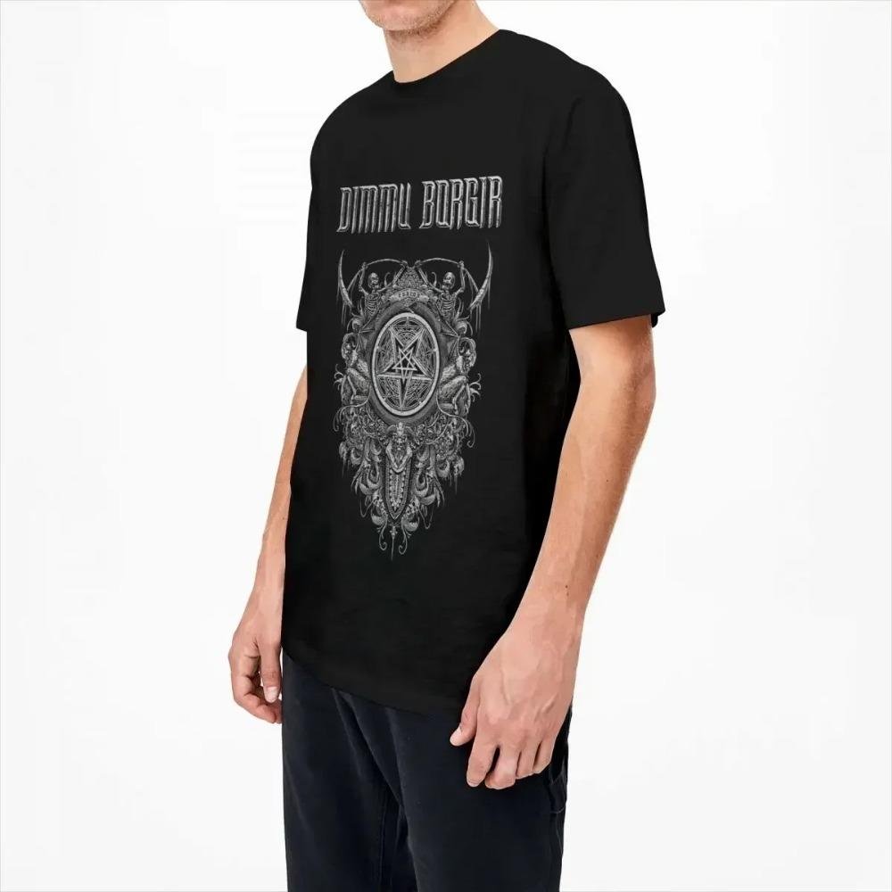 Czarny Metalowy Zespół Borgir Eonian Song Dimmu Koszulka Merch Męska Damska Bawełniana Wypoczynkowa Koszulka z Okrągłym Dekoltem Topy Unikalna