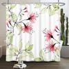 Watercolor Floral Shower Curtain Waterproof Easy To Clean Privacy Protection Print Botanical Design Elegant Bathroom Decor