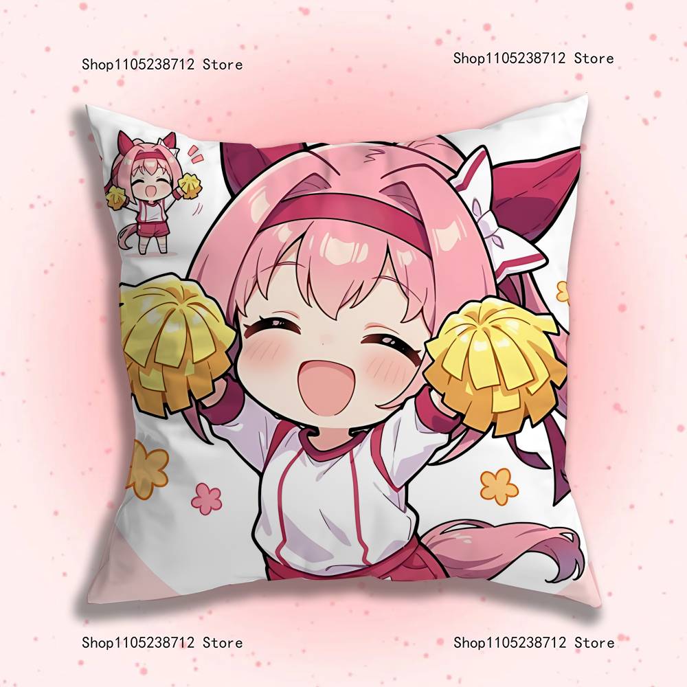 Haru Urara U-Umamusume Anime Kissenbezug Staubmilbenfreier Kissenbezug Unsichtbarer Reißverschluss Seidiger Kurzflor Sofakissenbezug