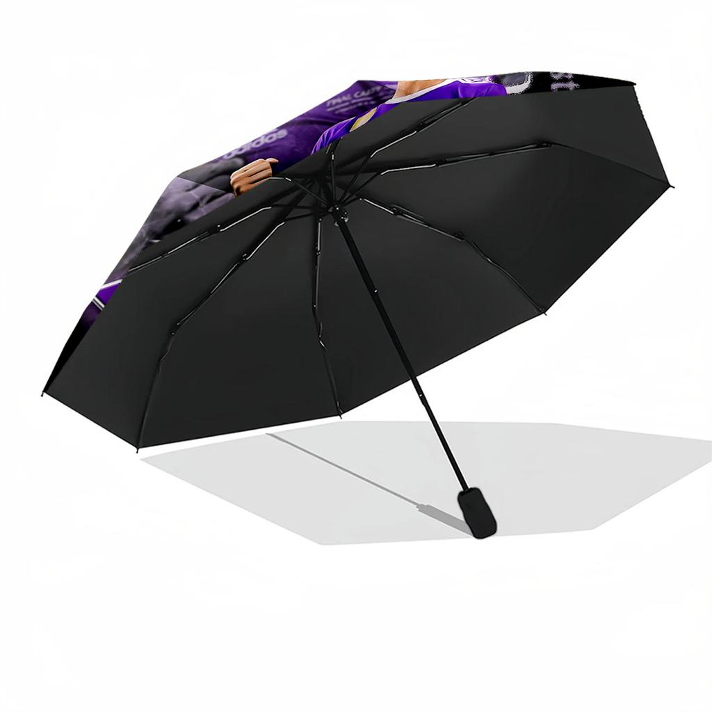 Cristiano Ronaldo Personalized Text Umbrella Automatic Umbrella Compact 8-Rib Lightweight Durable Plastic Iron All-Season Travel Elegant