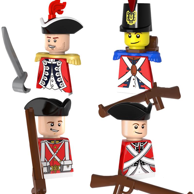 Medieval Soldier Knight Figure MOC Building Block Green Dragon Castle Infantry Orcs Pirate Roman Cavalry Weapons Toys Gifts D122