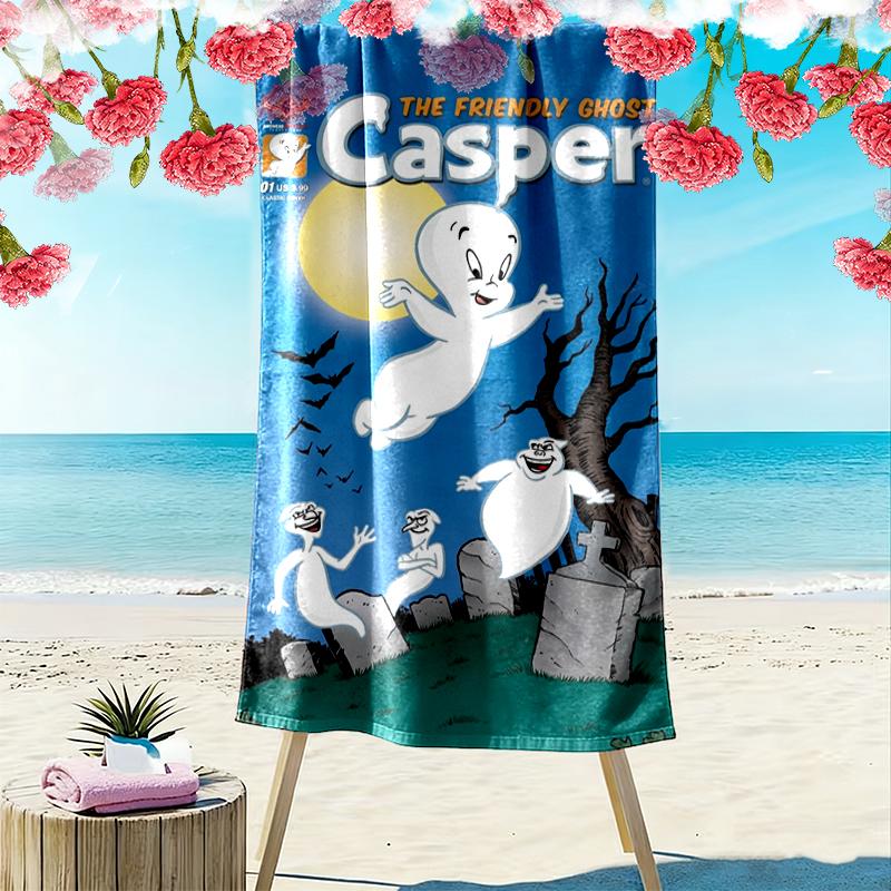 Casper Print Beach Towel, Large Soft Quick Dry Towel for Beach Camping Swimming