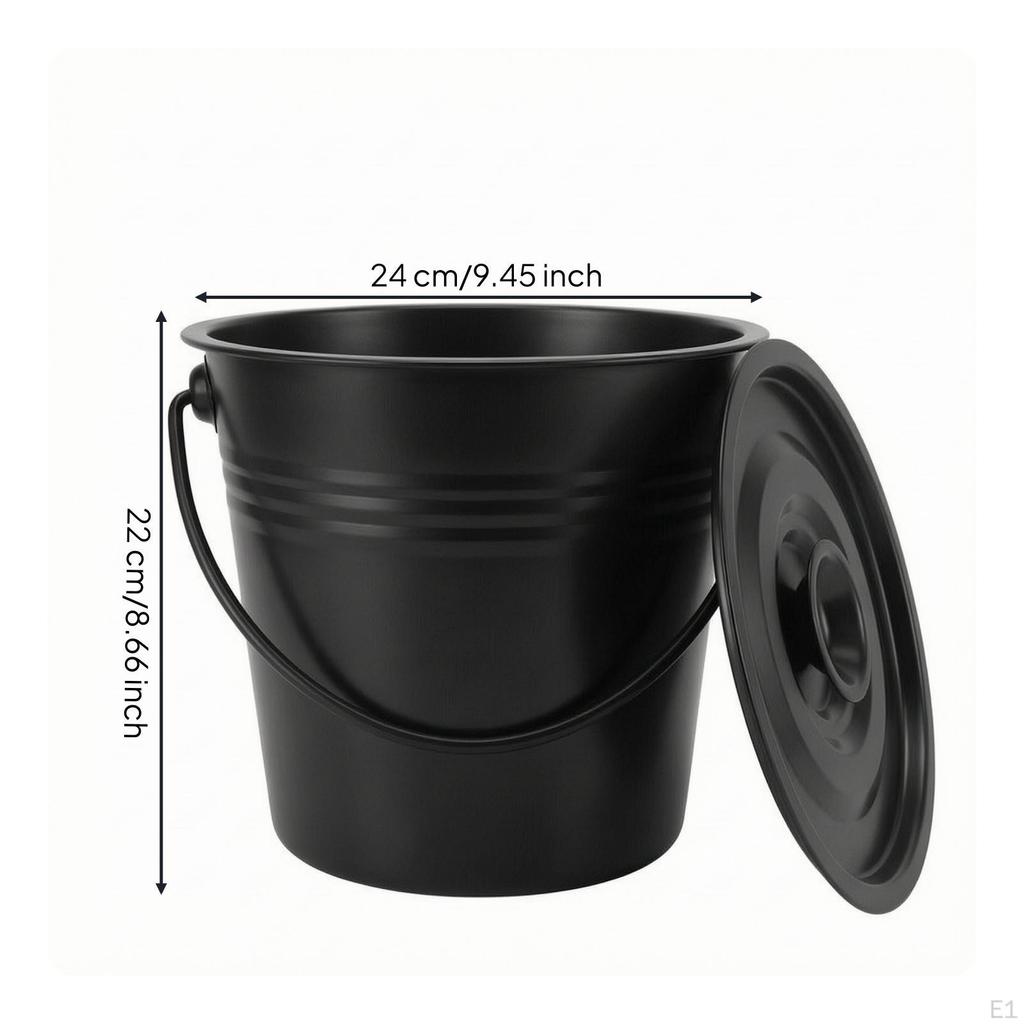 Ash Pail Space-Saving Hearth Container with Handle Safe Cleanup for Householders