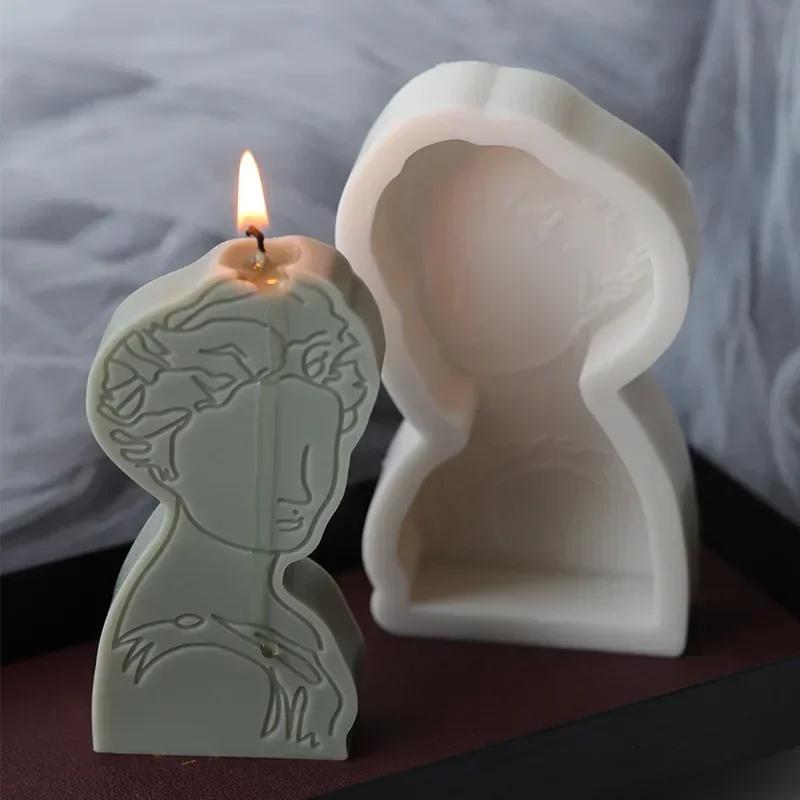 1 Pcs New Stick Figure Portrait Mold Character Candle Minimalist Style Aroma Candle DIY Material Silicone Mold