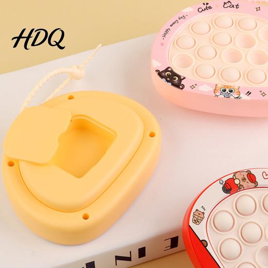 School Bag Pendant Push Bubble Game Console Keychain Stress Relief Mini Cartoon Reliever Popping Machine Portable Squeeze Sensory Fidget Toy