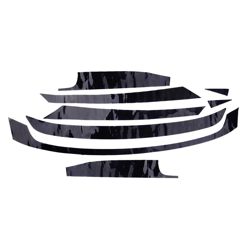 8pcs/set Glossy Black Car Front Upper Bumper Grille Molding Trim Protector Sticker Fit For Honda Civic 2016 2017 2018