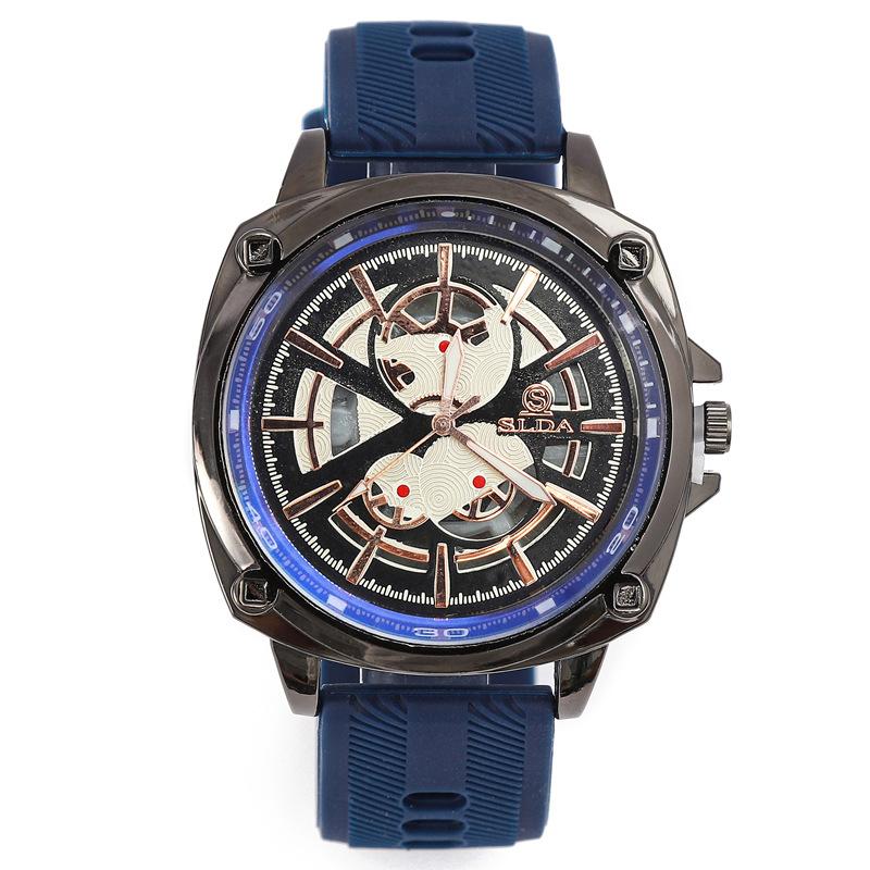 

Men S Watch Fashion Casual Silicone Strap Quartz Watch Men S Hollow Literal Personality Watch