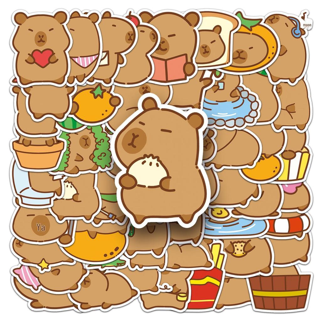 51 Capybara Graffiti Stickers: Cute Cartoon Animal Decals for Suitcases & Phone Cases