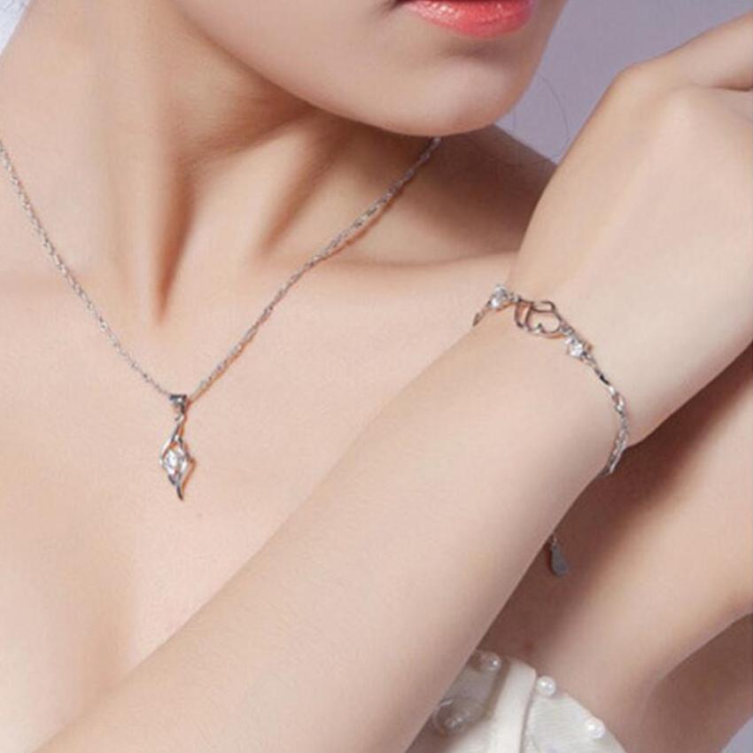 925 Sterling Silver New Heart To Heart Bracelet Fashion Female Models Cute Vintage Wild Super Flash Jewelry Purple Crystal