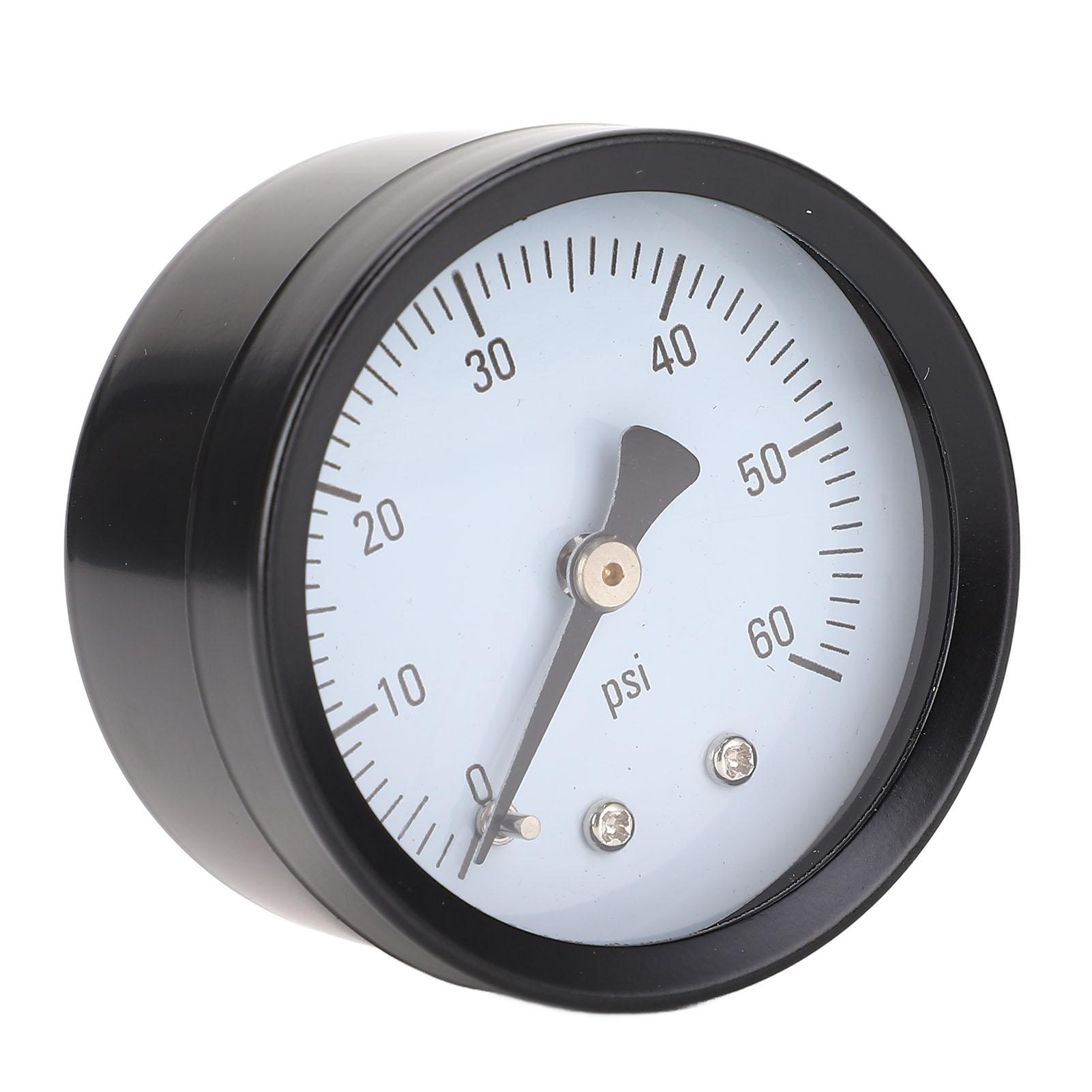 

Pressure Gauge 0‑60 PSI 1 4in NPT 2in Dial Clear Display Stainless Iron Axial Pressure Gauge for Air Water Fuel