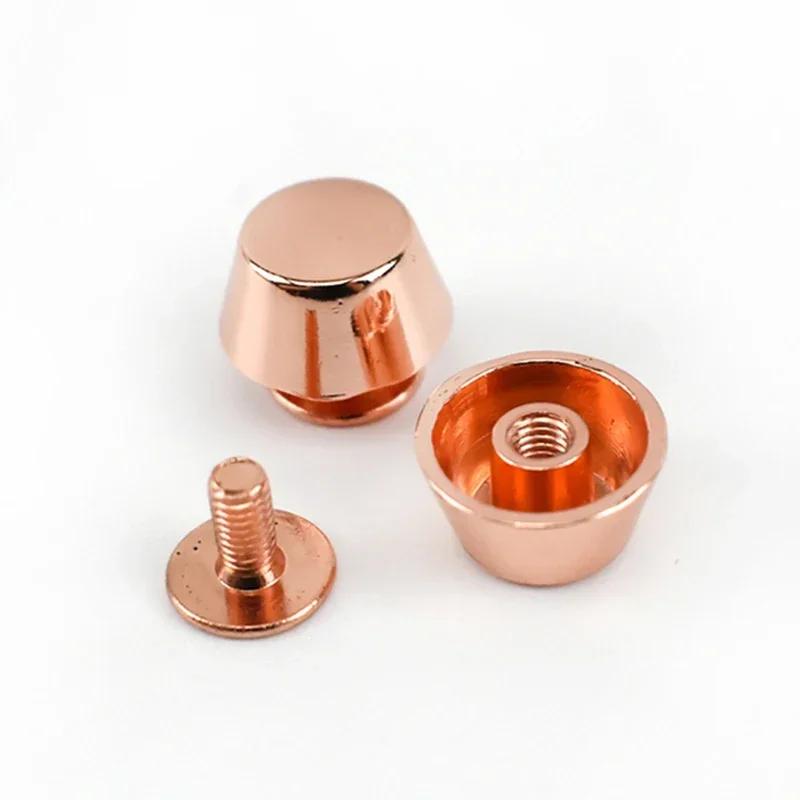 5/10/20Pcs Meetee Metal Nails Buckle Handbag Bottom Protecting Feet Bucket Shape Flat Studs Screw Rivets Bag Leather Accessories