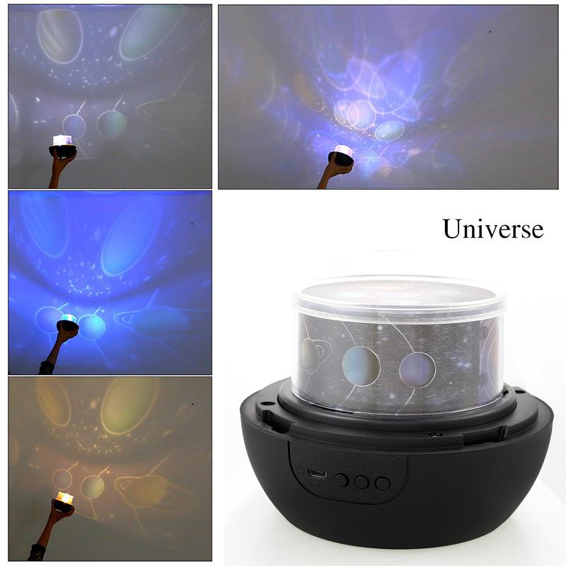 

LED Night Light Colorful Starry Sky Planet Magic Star Moon Projector Universe LED Lamp Rotate Baby Nursery Light A
