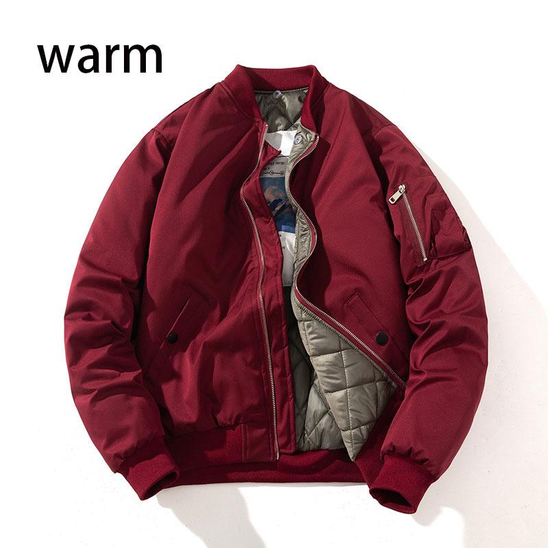 Men Jacket Women Solid Autumn Winter Jacket Fashion Vintage Hooded Baseball Coat Casual Windbreak Red Pink