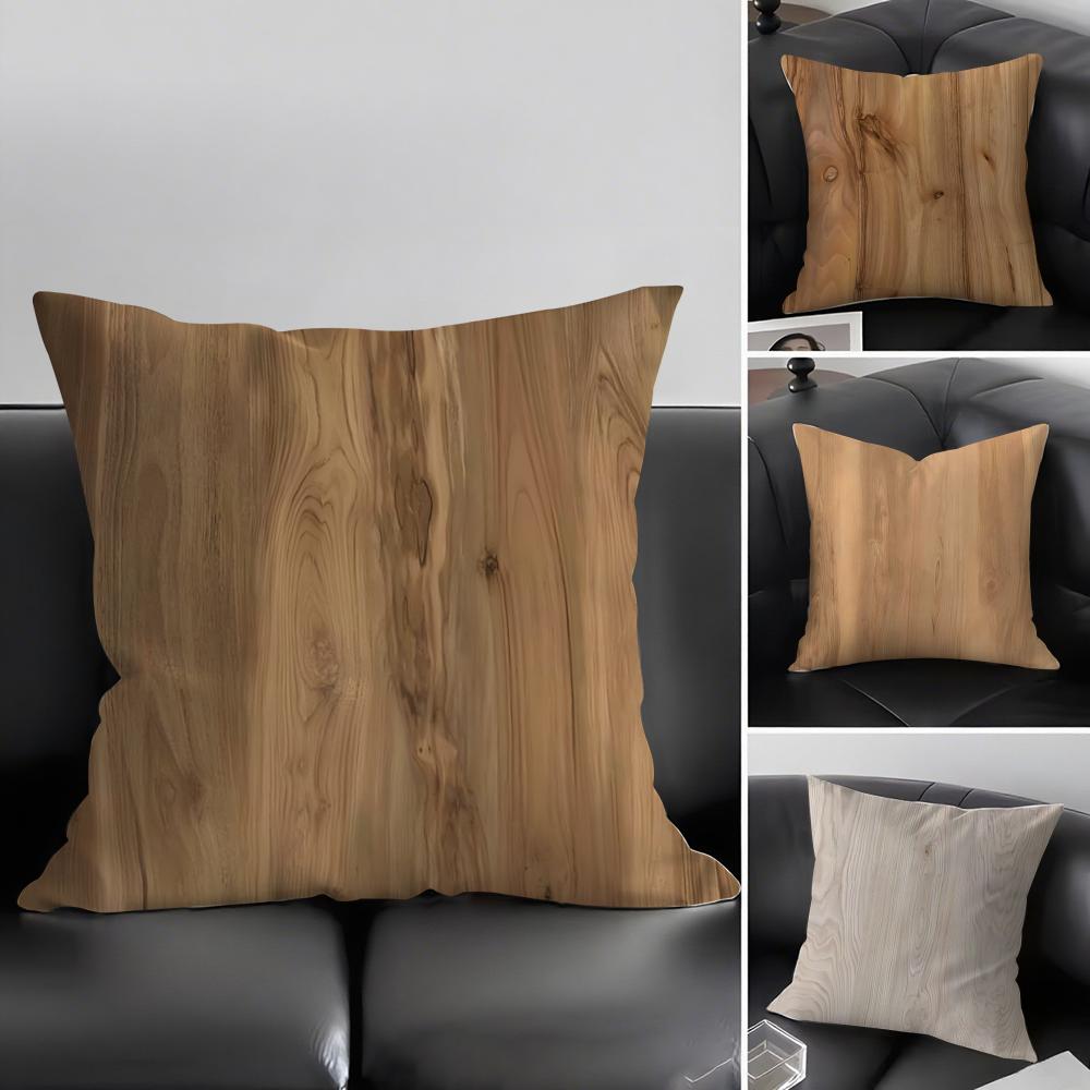 Monika Chen Unisex Grain Wood Cushion Cover Pillowcase Ultra Soft Skin Friendly Fabric Cloud Like Comfort & Concealed Zipper