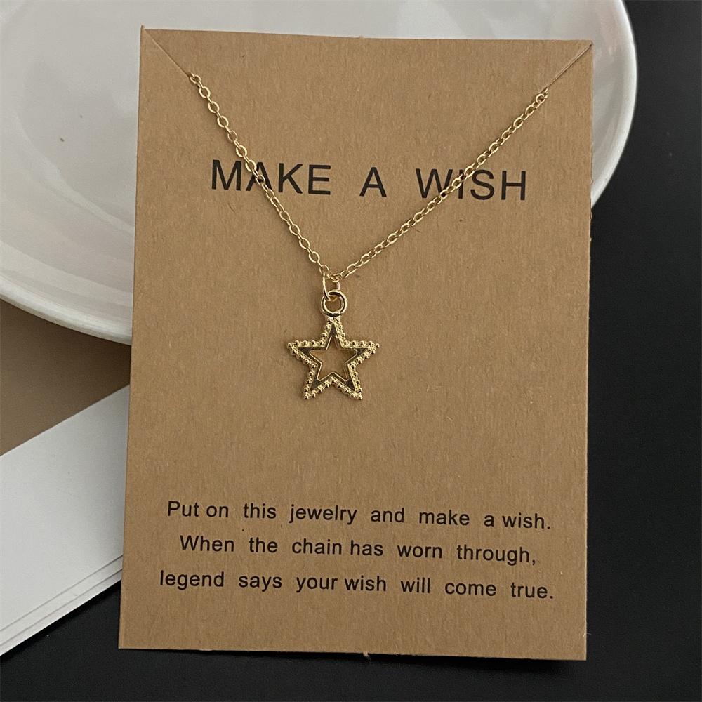 Moon Star Pendant Necklace for Girl Women Golden Color Various Design Link Chain Choker Necklace Gift for Friend Fashion Collar