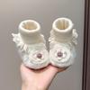 Infant Princess Shoes with Non-Slip Velvet Socks, Perfect for 0-1 Year Olds Learning To Walk In Winter (3-9 Months)
