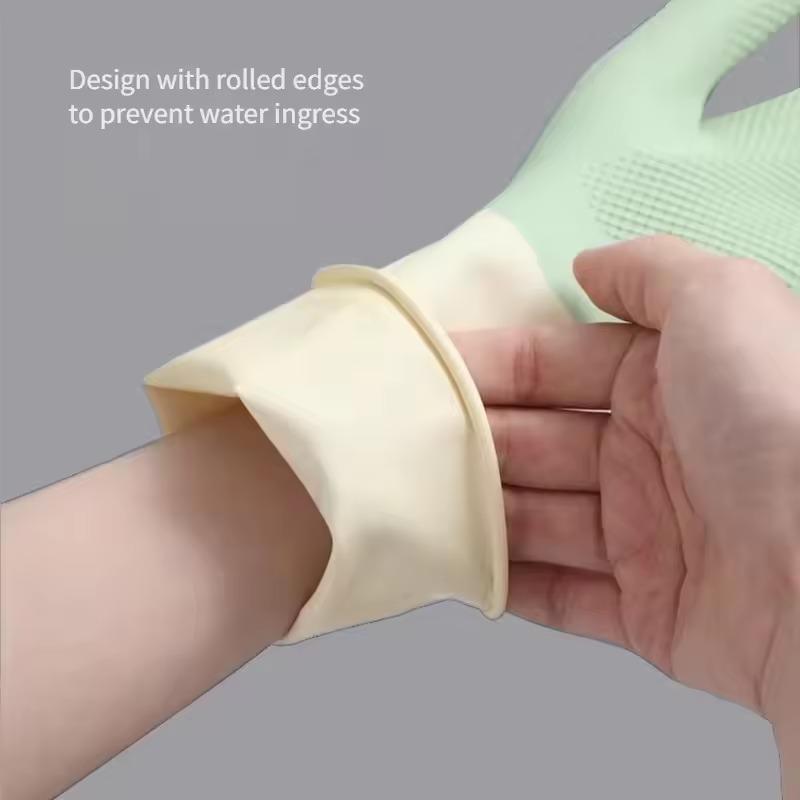 4pcs Waterproof Housework Cleaning Gloves Kitchen Cleaning Latex Laundry Dishwashing Gloves Wear Resistant Rubber Gloves
