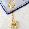 Letter Keychain Mini 3D Alphabet Charm Matte Glossy Golden Plating Key Chain with Lobster Clasp Bags Keys Bracelets Accessories