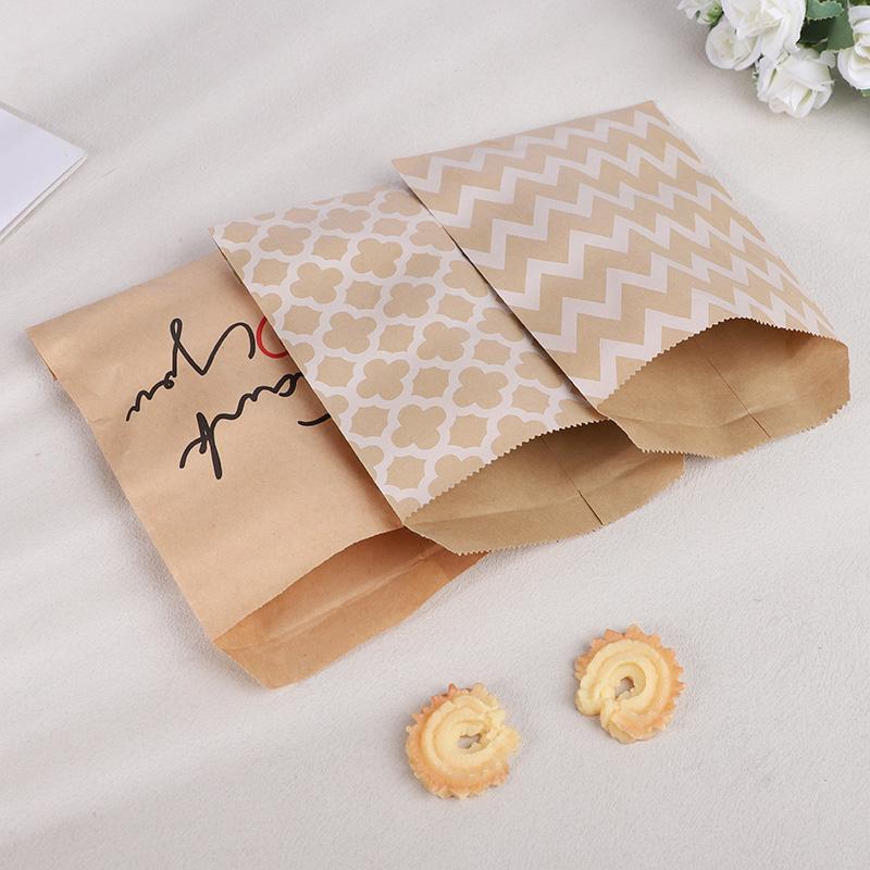 25/50pcs 13x18cm Kraft Paper Candy Cookie Bags Wedding Favors Thank You Gift Packing Bag For Guest Birthday Party Decor Supplies