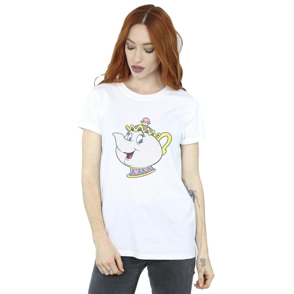 Disney Womens/Ladies Beauty And The Beast Mrs Potts Cotton Boyfriend T-Shirt