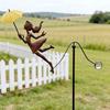 Decorative Flying Girl Balancing Kite Metal Art Garden  Kinetic Wind Sculpture Outdoor Decor for Patio Flower Bed Lawn Yard