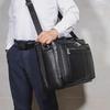 Men's High-End Genuine Leather Briefcase, 17-Inch Cowhide Business Bag
