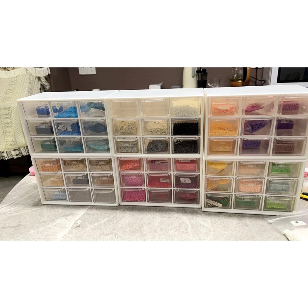 Desktop 9 Grid Storage Boxes Organizer Transparent Small Drawer Partitioned Student Desk Wall-Mounted Sundries Storage Box Cute