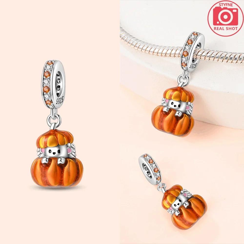 Autumn Harvest Series Squirrel Maple Leaf Pumpkin Copper Charms Pendants Fitoriginal Bracelets Diy Jewelry