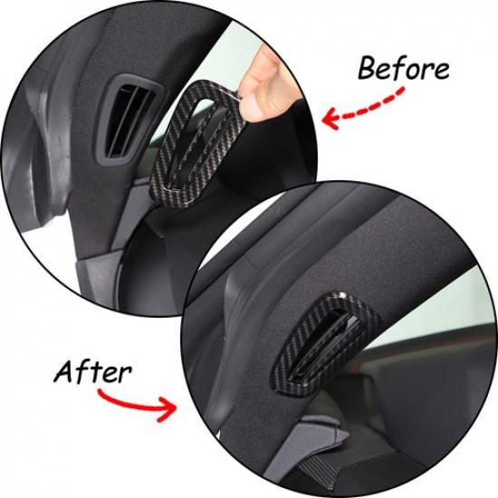 ABS Carbon Car A-Pillar Air Outlet Vent Trim For Corvette C8 Z06 Z51 -24