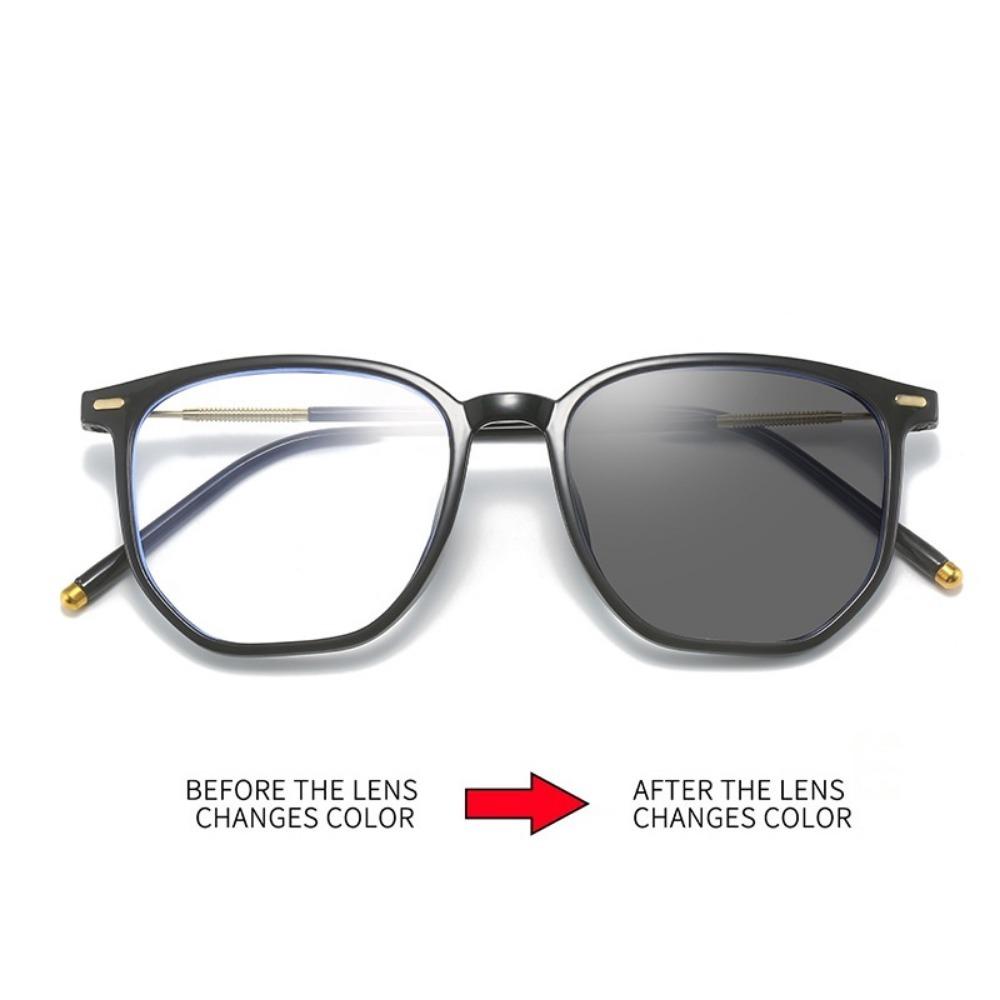 Pochromic Anti Radiation Eyeglasses for Women/Men Anti Blue Light Metal Frame Shades UV400  Anti Radiation Eyewaer Replaceabl