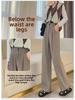High-Waisted Woolen Wide-Leg Pants for Women: Velvet-Lined, Pleated, Slimming, Apricot Color, Perfect for Autumn & Winter