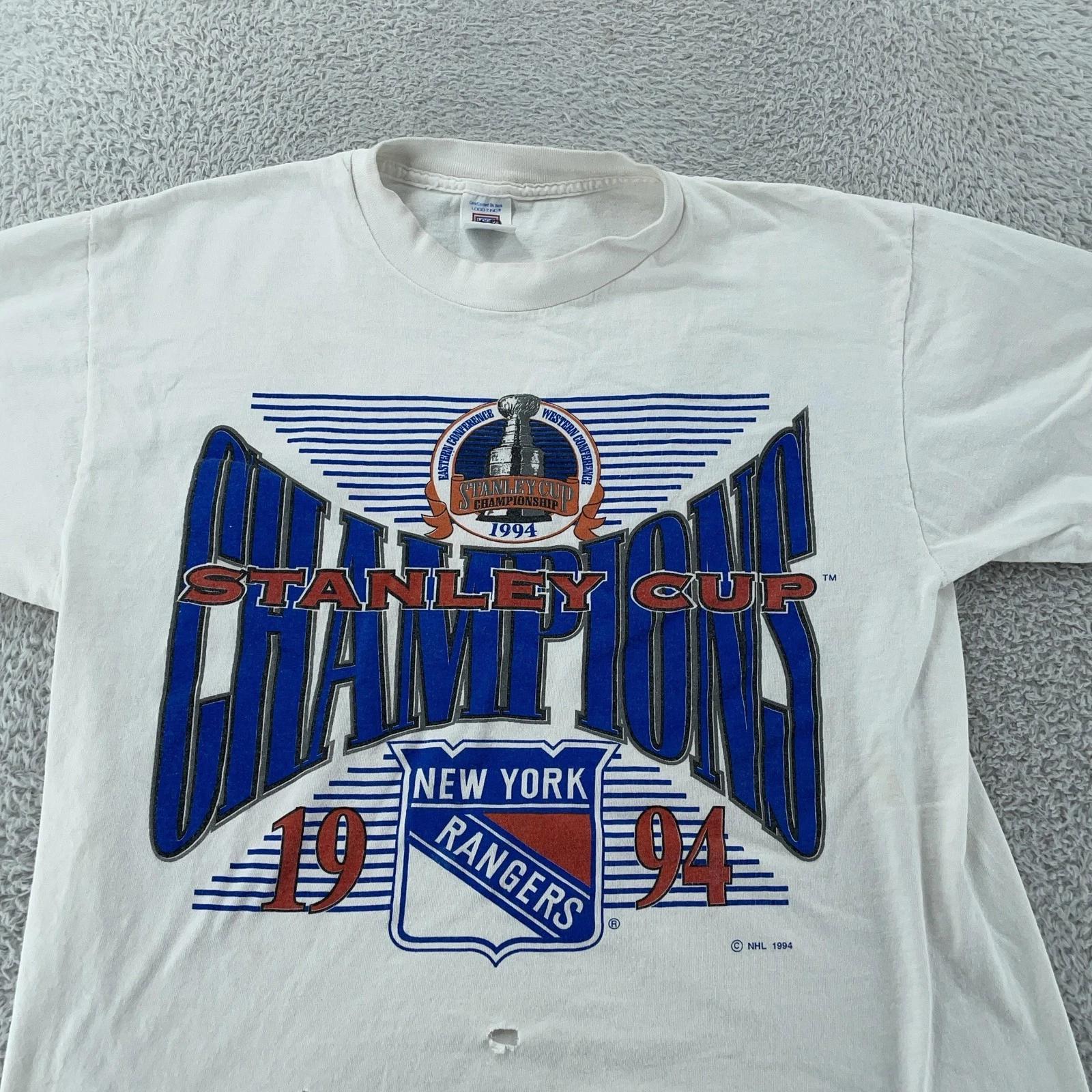 Vintage 1994 New York Rangers Shirt Mens Medium NHL Stanley Cup Logo 7 90s L