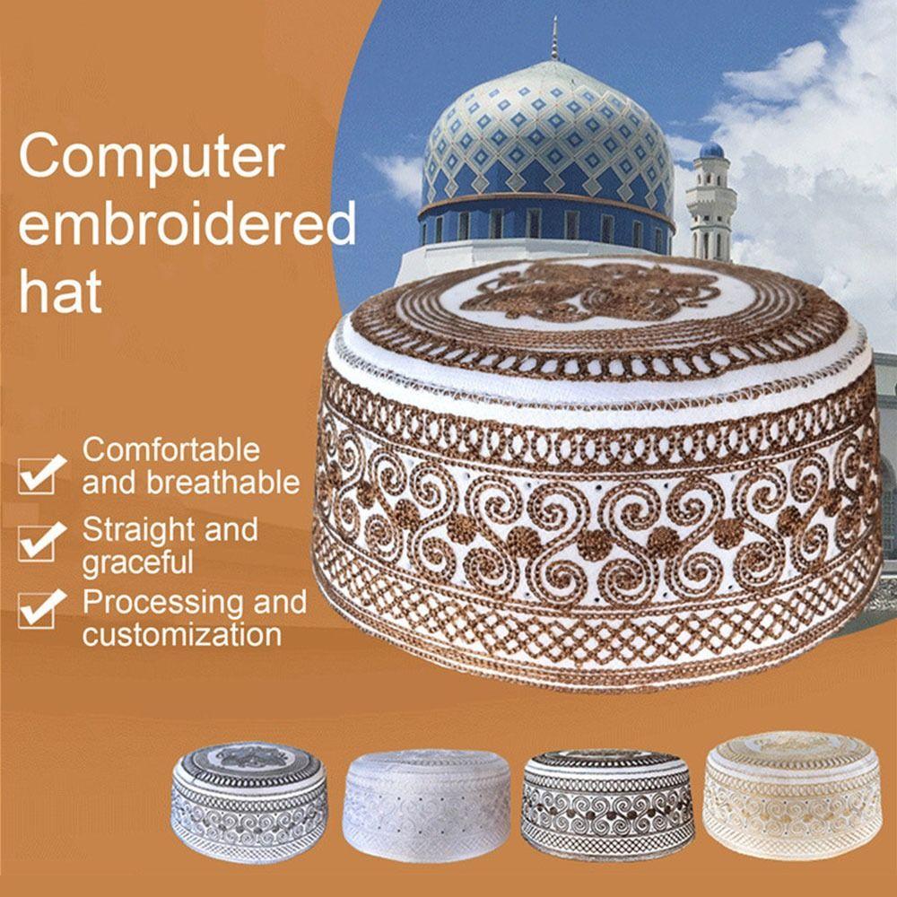 

Breathable India Caps Embroidery Turban Cap Fashion Muslim Hat for Men