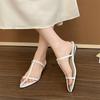 Fashion Women's Shoes Summer Narrow Band Heels Women Sandals Fashionable Pointed Toe Toe Jump Pump Stripper Party Women's Slippers