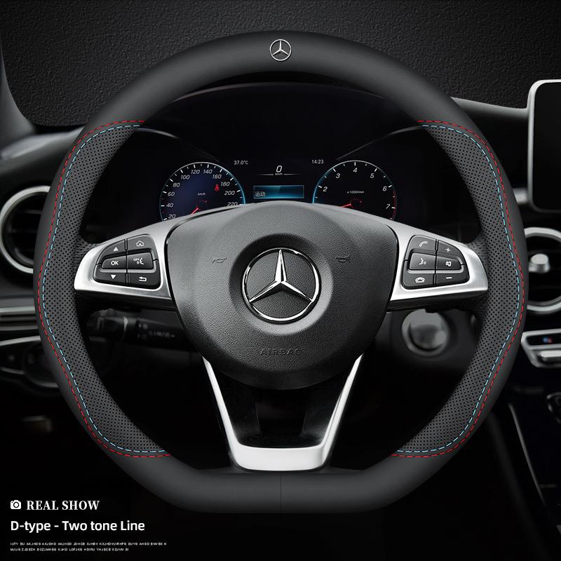 

GLC GLB Car Steering Wheel Cover Case Anti-slip Car Accessories For Mercedes Benz AMG GLC A180 W203 W206 W220 W205 W211 W212 W