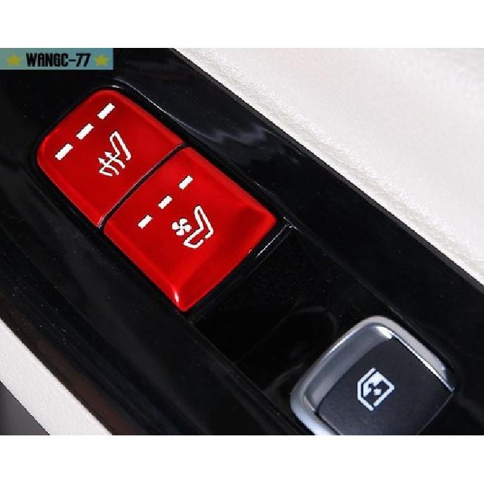 Red Aluminum Seat&Door Window Switch Lift Button Sticker For Kia Carnival 22-23