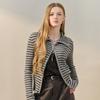 Maxza Vintage Damage Stripe High Neck Knit Zip Up Zf04qd002na