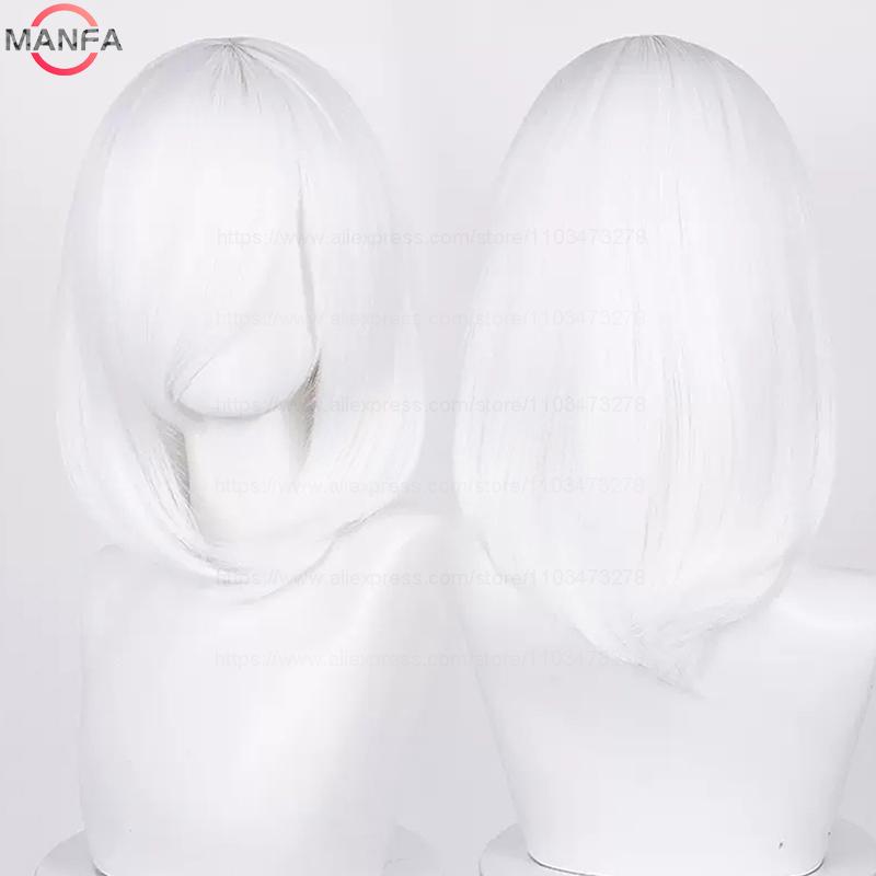 40cm Medium Basic Anime Cosplay Wig Bang Blond  Black White Red Pink Green Brown Gold Blue Heat Resistant Synthetic Hair Wigs