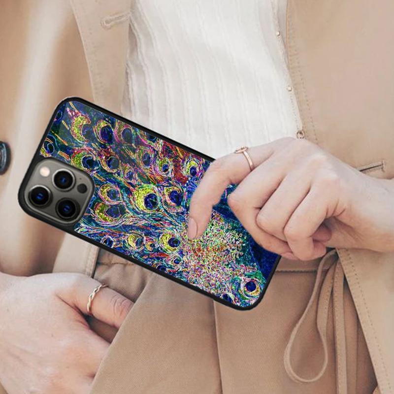 Peacock Feathers Magnetic Phone Case For APPLE iPhone 17 Air 16 14 13 12 Pro Max 15 Plus Wireless Charge With MagSafe Cover