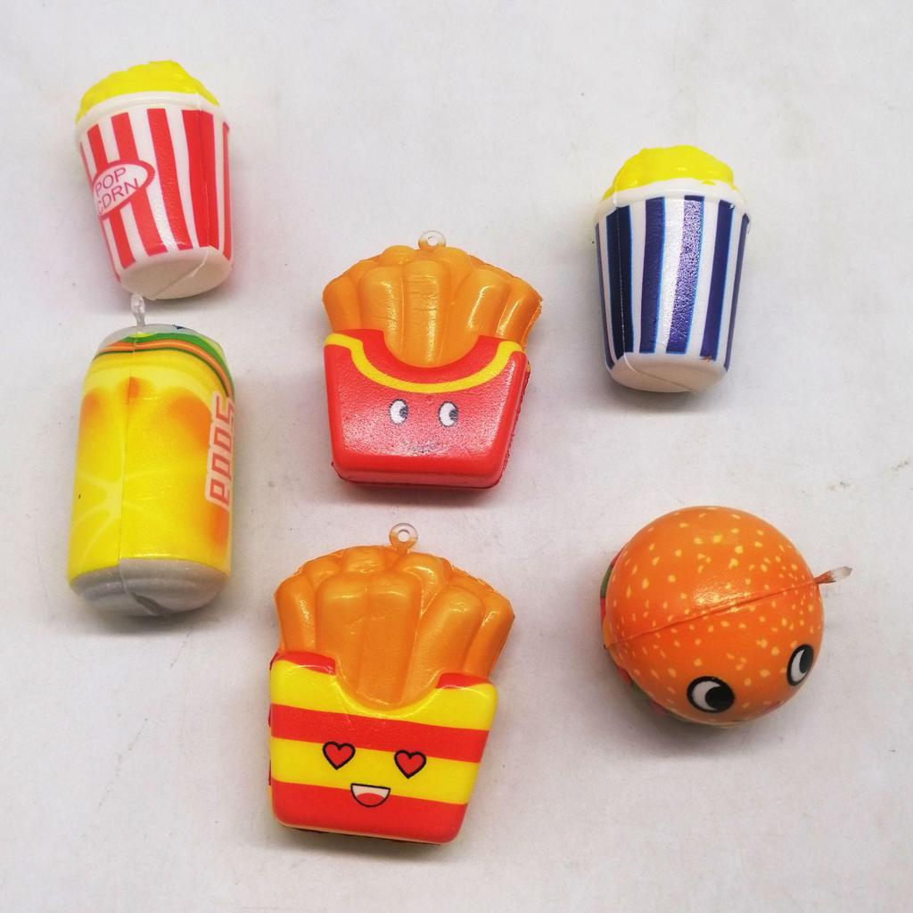 Squishy Slow Rebound Food Toy: Popcorn, French Fries, Hamburger, Donut – Fun Stress Relief for Kids