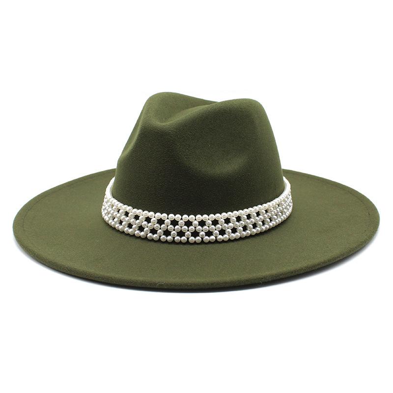 Hepburn Woolen Jazz Top Hat For Men And Women Casual 9.5Cm Big Edge Jazz Hat Felt Hat