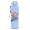 PC Green Square Minimalist Flag Print 750ml colorful plastic sports water bottle leakproof pop up lid with straw for outdoor work home use