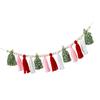 Christmas Hanging Cotton Woolen Tassels Garlands with Wood Beads for Mantel Decorations and Celebration Bunging Banners